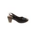 Patrizia by Spring Step Heels: Slingback Chunky Heel Boho Chic Black Print Shoes - Women's Size 9 - Peep Toe