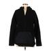 Adidas Faux Fur Jacket: Mid-Length Black Print Jackets & Outerwear - Women's Size Medium