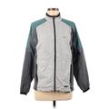 Nike Windbreaker Jacket: Below Hip Gray Print Jackets & Outerwear - Women's Size Medium