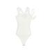 Abercrombie & Fitch Bodysuit: White Print Tops - Women's Size Medium