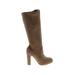 DbDk Fashion Boots: Brown Print Shoes - Women's Size 7 - Round Toe