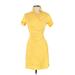 Talbots Casual Dress - Wrap: Yellow Dresses - Women's Size 4