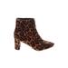 Nine West Ankle Boots: Brown Leopard Print Shoes - Women's Size 9 1/2 - Almond Toe