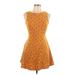 Forever 21 Casual Dress - Mini Crew Neck Sleeveless: Orange Dresses - Women's Size Large