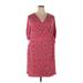 Lane Bryant Casual Dress - Mini V-Neck Short sleeves: Red Dresses - Women's Size 18 Plus