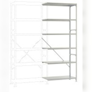 Mittelschweres Fachboden-Steckregal Anbauregal mit 6 Stahlböden, HxBxT = 2500 x 1000 x 600 mm Image