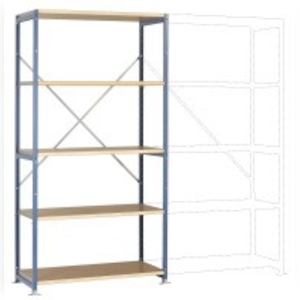 Mittelschweres Fachboden-Steckregal Grundregal mit 5 Holzverbundböden, HxBxT = 2000 x 1030 x 600 mm Image