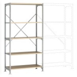 Schweres Fachboden-Steckregal Grundregal mit 5 Holzverbundböden, HxBxT = 2000 x 1030 x 500 mm Image