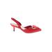 Impo Heels: Slingback Kitten Heel Cocktail Red Print Shoes - Women's Size 6 - Pointed Toe