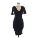 James Perse Casual Dress - Bodycon: Blue Solid Dresses - Women's Size Medium