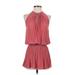 Ramy Brook Casual Dress - Mini High Neck Sleeveless: Pink Print Dresses - Women's Size Small
