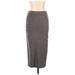 Zara Formal Midi Skirt Midi: Gray Marled Bottoms - Women's Size Medium