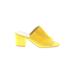 Marc Fisher LTD Heels: Slip-on Platform Feminine Yellow Solid Shoes - Women's Size 7 - Open Toe