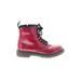 Dr. Martens Ankle Boots: Red Print Shoes - Kids Girl's Size 3