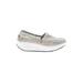 Fashion Flats: Slip On Platform Glamorous Gray Solid Shoes - Women's Size 39 - Almond Toe