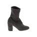 Halogen Ankle Boots: Slouch Chunky Heel Casual Gray Print Shoes - Women's Size 9 - Almond Toe