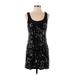 Express Cocktail Dress - Mini Scoop Neck Sleeveless: Black Solid Dresses - Women's Size Small