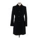 Nine West Wool Coat: Knee Length Black Solid Jackets & Outerwear - Women's Size 6