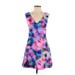 FELICITY & COCO Casual Dress - A-Line Plunge Sleeveless: Purple Tie-dye Dresses - Women's Size Small