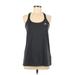 Adidas Active Tank Top: Gray Solid Activewear - Women's Size Medium