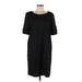 Chico's Casual Dress - Shift Scoop Neck Short sleeves: Black Print Dresses - New - Women's Size Medium