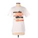 Next Level Apparel Short Sleeve T-Shirt: White Solid Tops - Women's Size Small