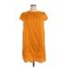 Shein Casual Dress - Mini Crew Neck Short sleeves: Orange Solid Dresses - Women's Size X-Large