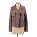 Kut from the Kloth Faux Leather Jacket: Short Brown Solid Jackets & Outerwear - Women's Size Small