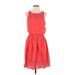 Gap Casual Dress - Mini Crew Neck Sleeveless: Red Dresses - Women's Size 2