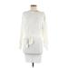 Fashion Nova Casual Dress - Mini Crew Neck Long sleeves: Ivory Print Dresses - Women's Size Medium