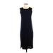 Rag & Bone Casual Dress - Midi Crew Neck Sleeveless: Black Solid Dresses - Women's Size Small