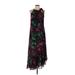 Just... Taylor Casual Dress - A-Line Halter Sleeveless: Black Print Dresses - Women's Size 8