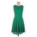 Tiana B. Cocktail Dress - A-Line High Neck Sleeveless: Green Solid Dresses - Women's Size 10