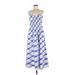 Banana Republic Casual Dress - Maxi: Blue Grid Dresses - Women's Size 6