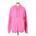 Victoria's Secret Pink Zip Up Hoodie: Pink Solid Tops - Women's Size Large