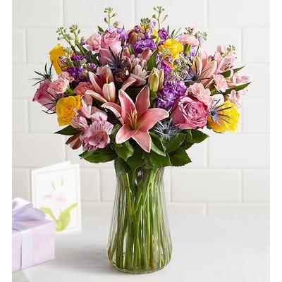 1-800-Flowers Flower Delivery Springtime Blossoms For Mom Double Bouquet W/ Clear Vase