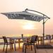 BONOSUKI 8.2Ft Solar Powered Cantilever Patio Umbrella With Base