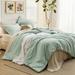 Full Comforter Set Sage Green, 7 Pieces Soft Bedding Sets with Comforter, Sheets, Pillowcases & Shams