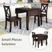 [Extendable Drop Leaf Design] 3-Piece Wood Drop Leaf Breakfast Nook Dining Table Set