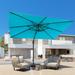 AOOLIMICS 11.5x9FT Cantilever Patio Umbrella 360 Rotation with Base