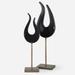 Uttermost Black Flame Sculptures, Set of 2 - 7.25"W x 24.25"H x 4.5"D