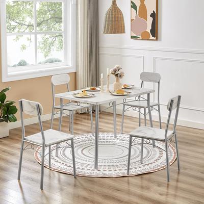 Javlergo 5 Piece Dining Table Set, Wood Rectangle Kitchen Table and Chairs for 4
