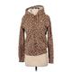 Abercrombie & Fitch Zip Up Hoodie: Brown Leopard Print Tops - Women's Size Small