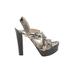 MICHAEL Michael Kors Heels: Slip-on Platform Bohemian Gray Shoes - Women's Size 7 1/2 - Open Toe