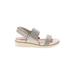 Easy Spirit Sandals: Slip On Wedge Glamorous Gray Shoes - Women's Size 9 1/2 - Open Toe