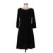 Papillon Blanc Casual Dress - A-Line: Black Solid Dresses - Women's Size Large