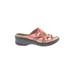 Clarks Sandals: Slip-on Wedge Feminine Pink Solid Shoes - Women's Size 9 - Open Toe