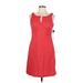 Donna Ricco Casual Dress: Red Jacquard Dresses - New - Women's Size 10