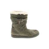 G by GUESS Boots: Winter Boots Wedge Bohemian Green Solid Shoes - Women's Size 7 - Round Toe