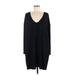 Wilfred Free Casual Dress - Mini V Neck Long sleeves: Black Print Dresses - Women's Size Medium